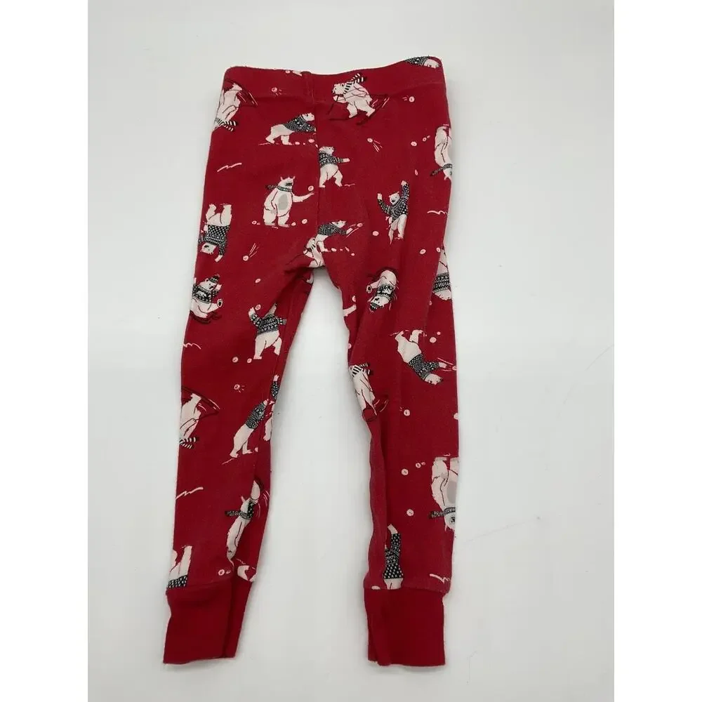 Old‎ Navy Pajama Set Kids 2T Red Polar Bear Print Long Sleeve Shirt Pants Winter